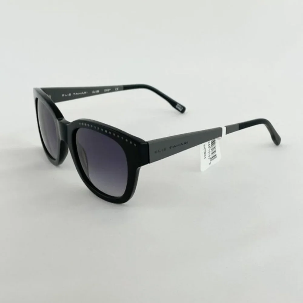 Elie Tahari Black & Gray Stud Accent Sunglasses MSRP $185